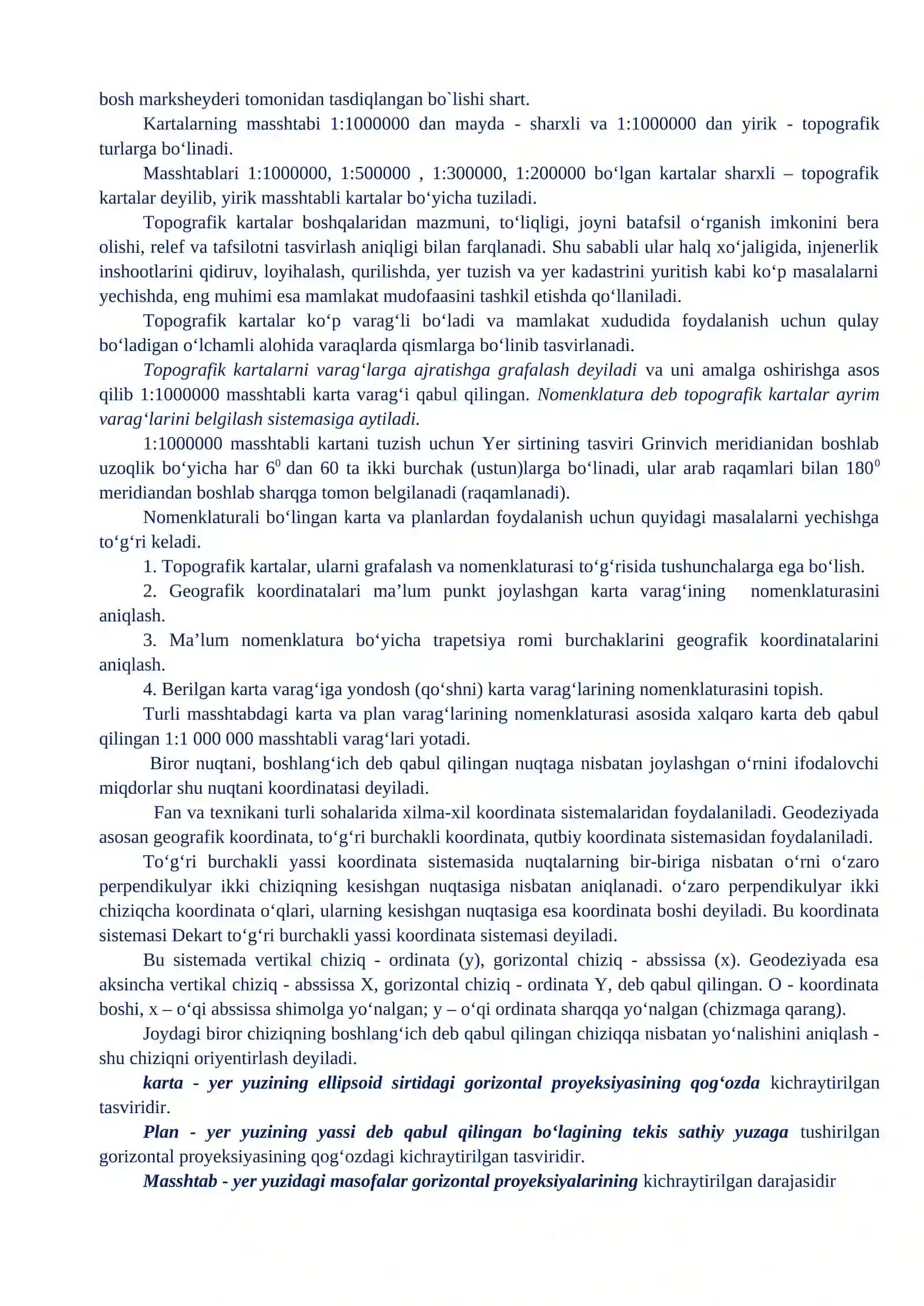 Marksheyderlik o‘lchash ishlarini tashkil qilish 4