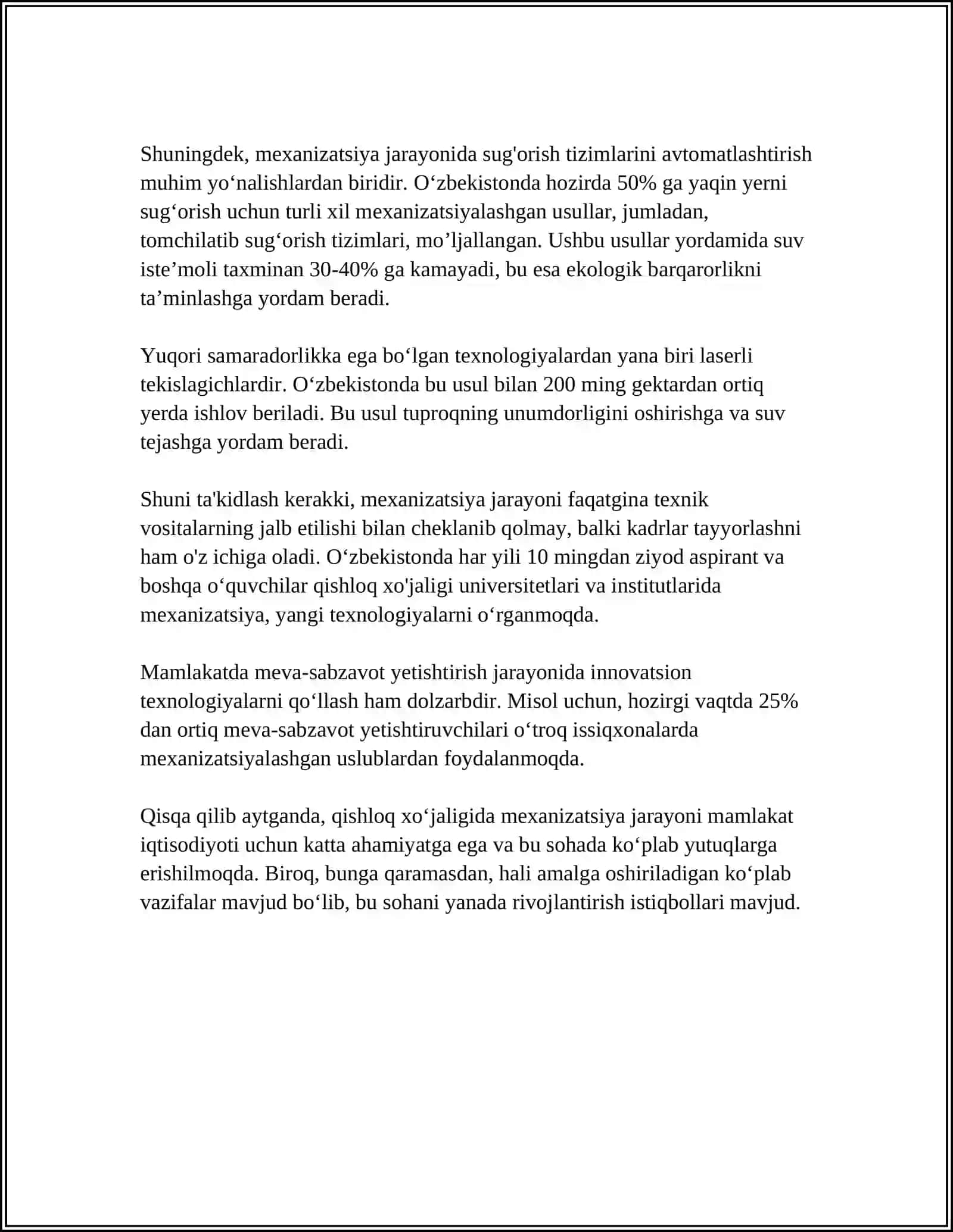 MUSTAQILLIK YILLARIDA QISHLOQ XOJALIGI VA SANOAT SOHASIDAGI OZGARISHLAR 4