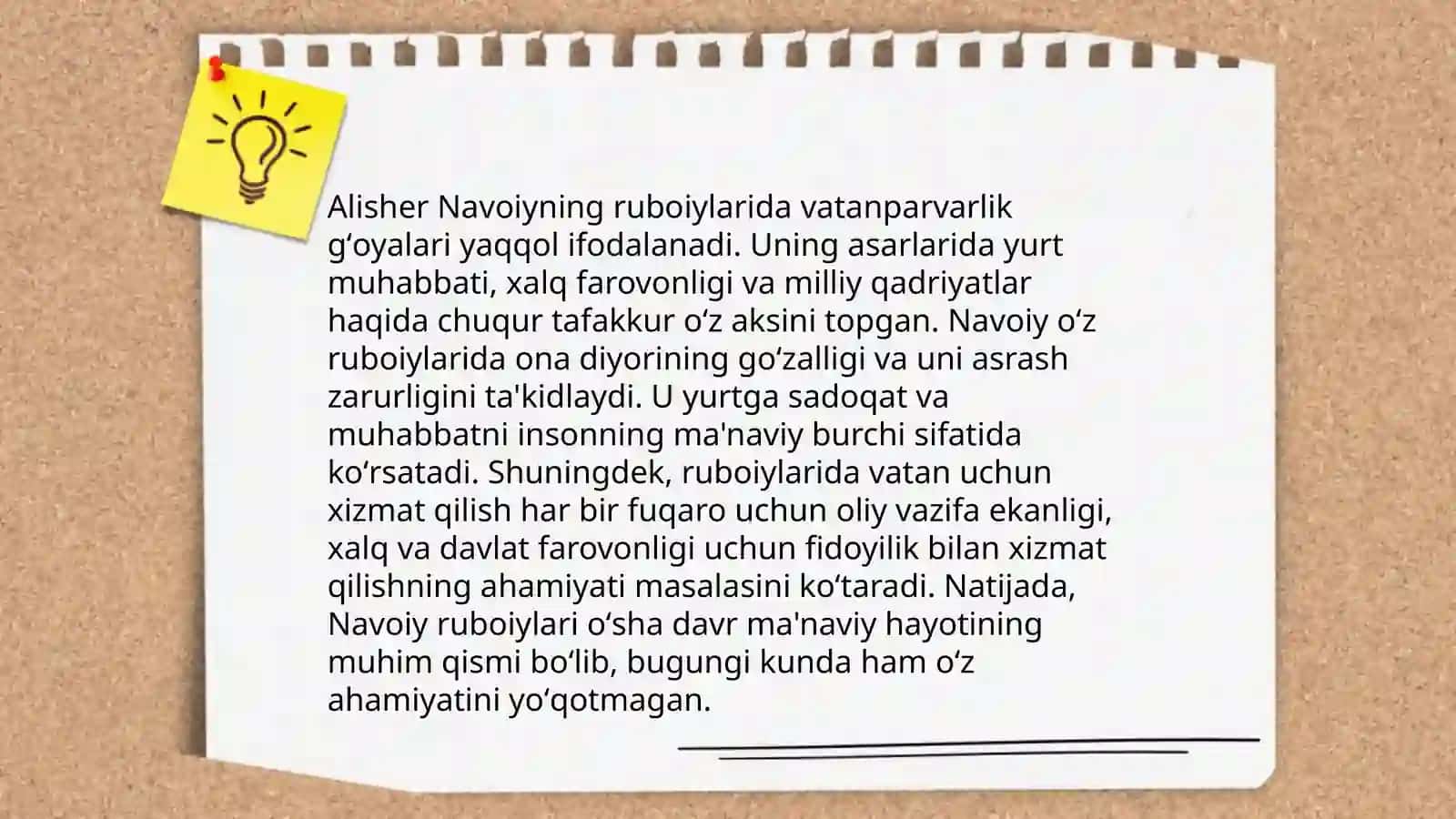 Alisher Navoiyning ruboiylarida Vatan va vatanparvarlik gʻoyalarining badiiy talqini 4