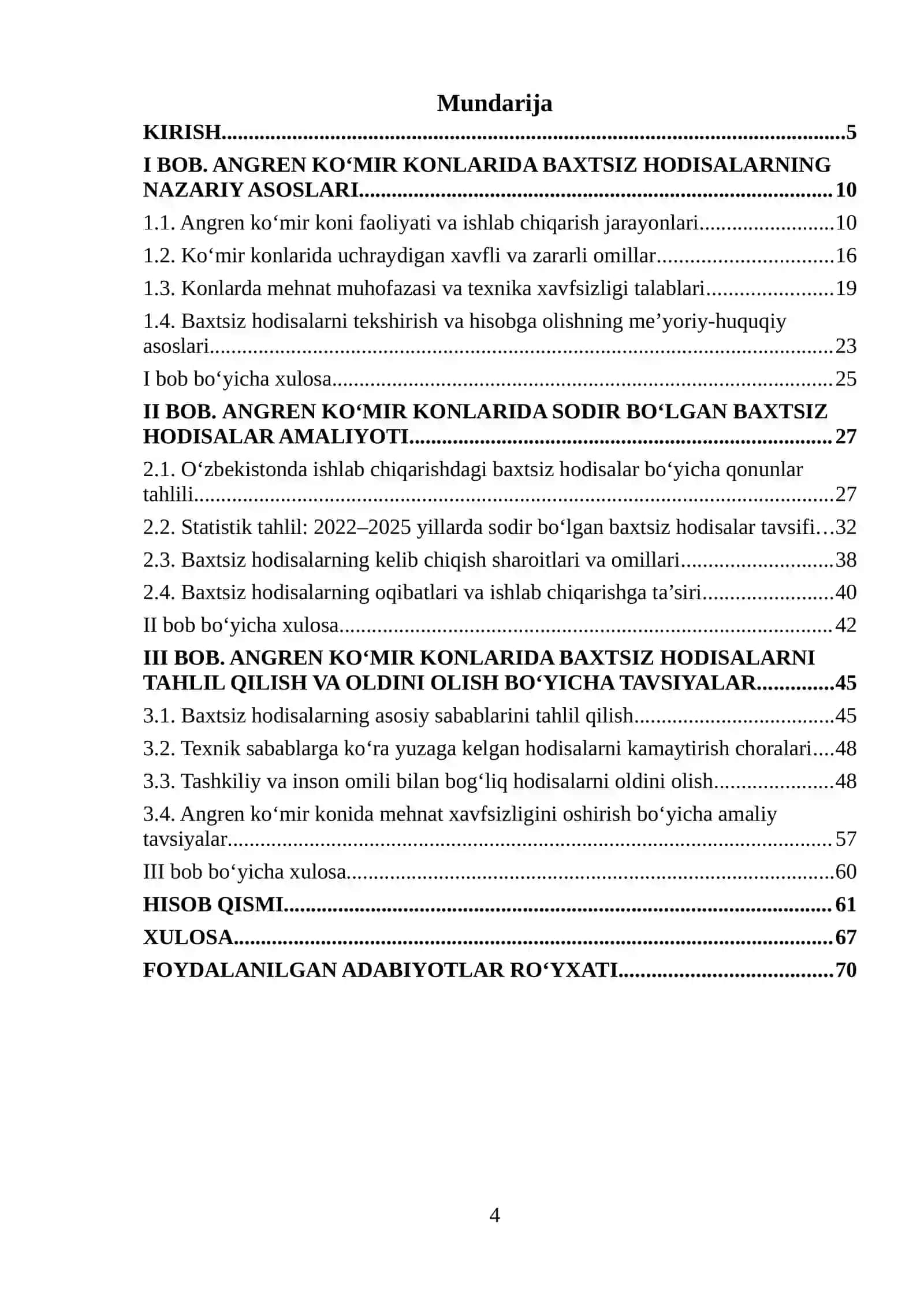 BMI ANGREN KO‘MIR KONLARIDA BAХTSIZ HODISALARNING ASOSIY SABABLARI VA ULARNI OLDINI OLISH CHORALARI 4