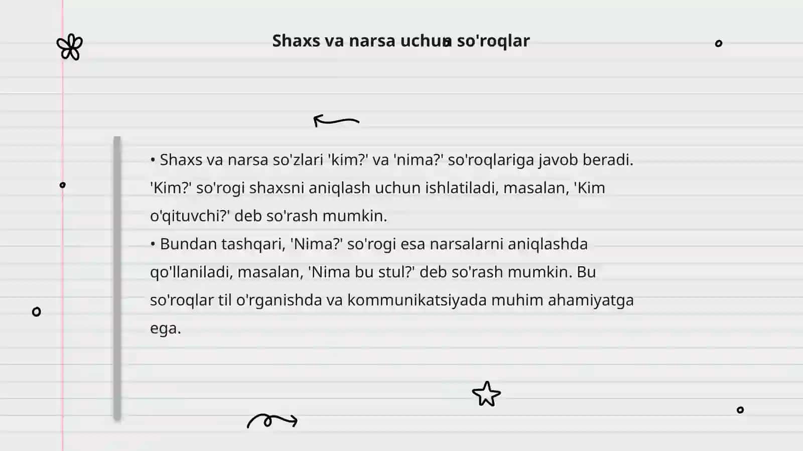 4-sinf shaxs va narsani nomini bildiradgon so'zlar 4