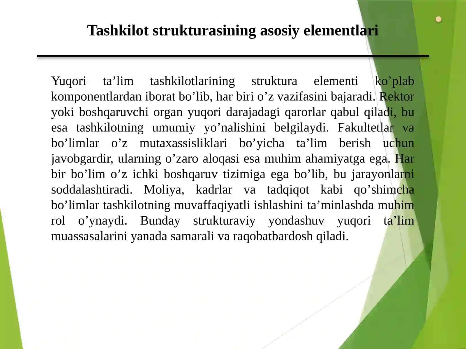 Yuqorita'lim tashkilotlari daboshqaruv vaularning strukturasi 4