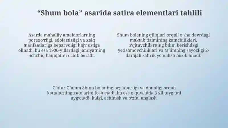 Gʻofur Gʻulom asarlarida satira va hazilning oʻrni 4