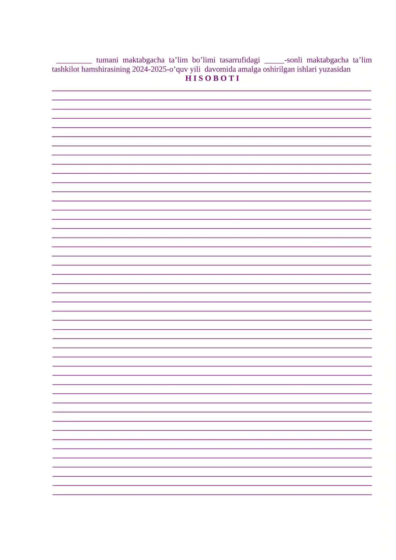 MAKTABGACHA TA'LIM HAMSHIRASI ISH REJASI 4