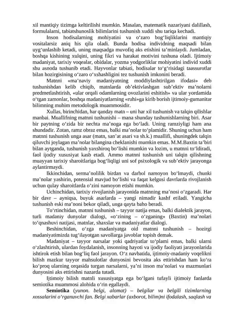 TUSHUNISH VA TUSHUNTIRISH ILMIY FAOLIYATNING MEZONI 4