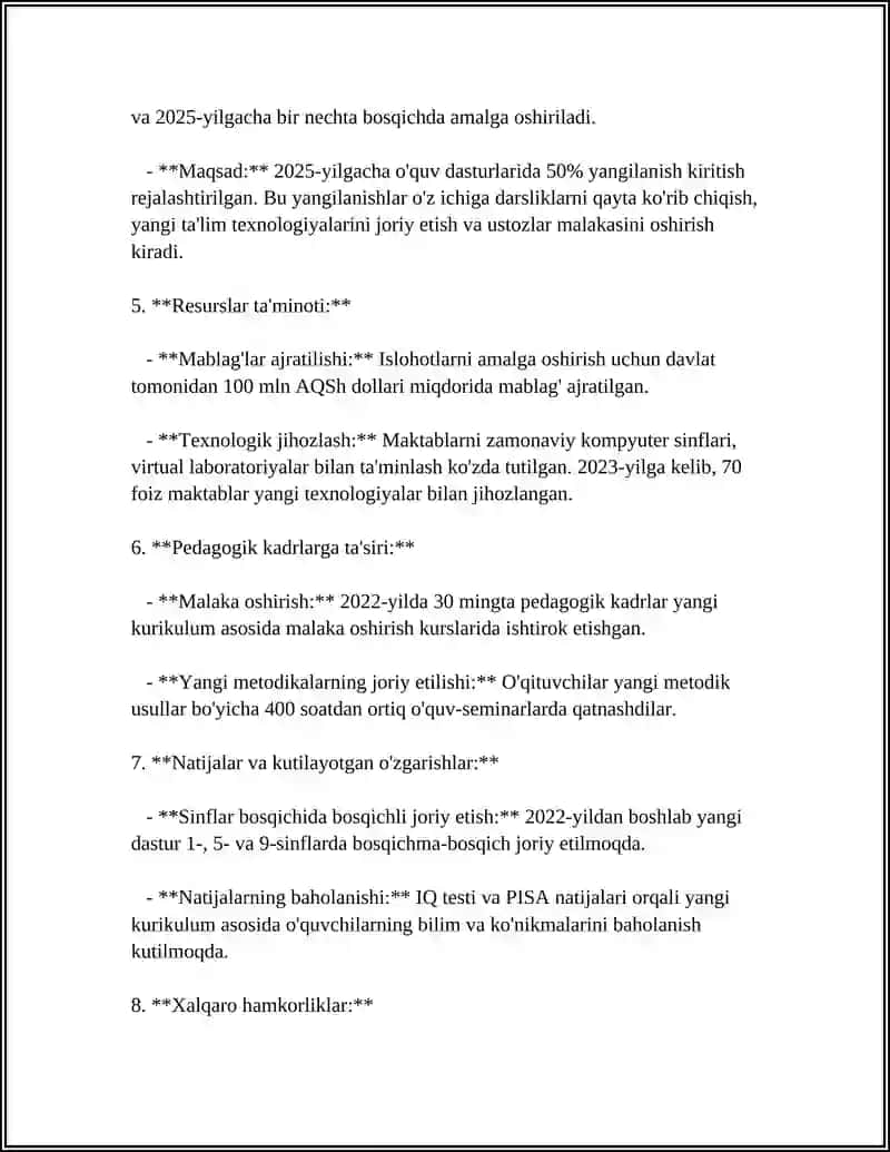 Umumta'lim maktablarida o'quv dasturlari (kurikulum)ni yangilash islohotlari 4