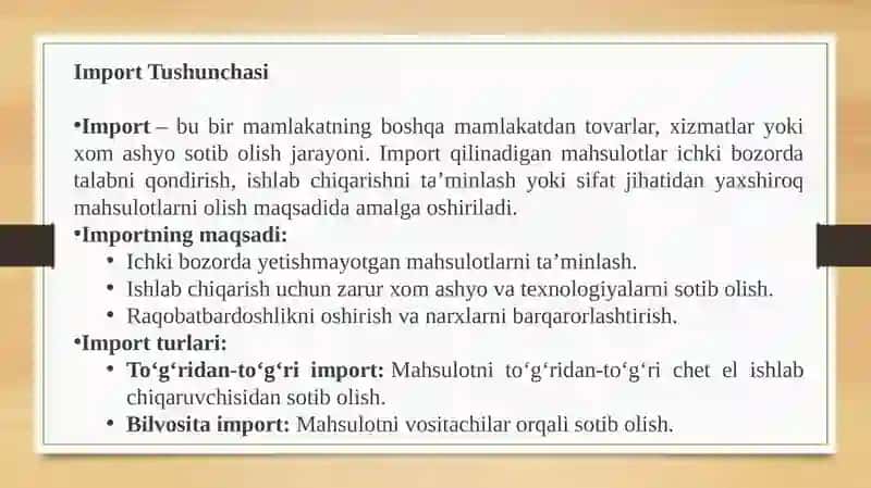 Import va Eksport Operatsiyalari 4