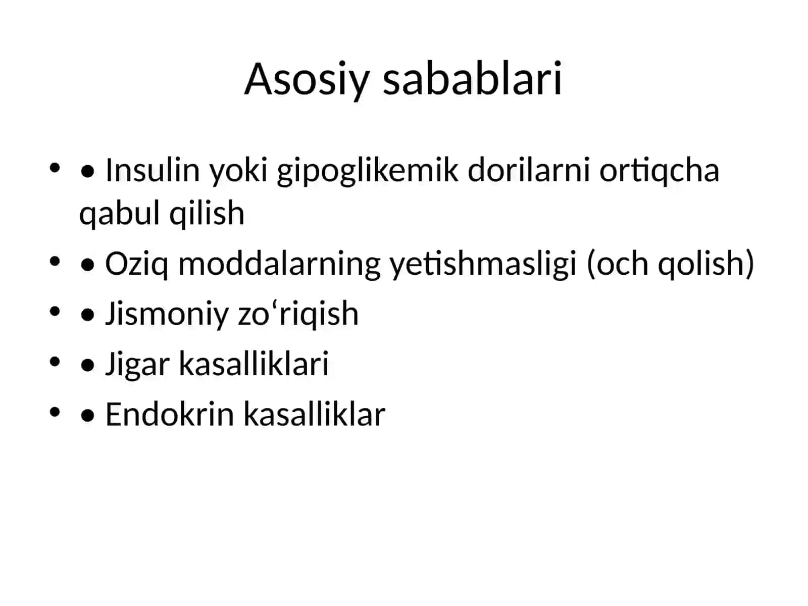 Komatoz holat: Gipoglikemik komada tez tibbiy yordam 4