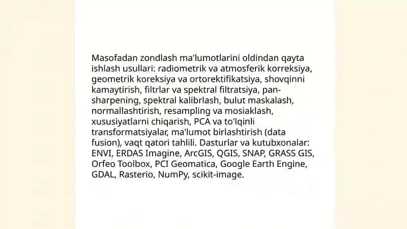 Yerni masofadan zondlashni òrganishda kompyuter texnologiyalaridan foydalanish 4