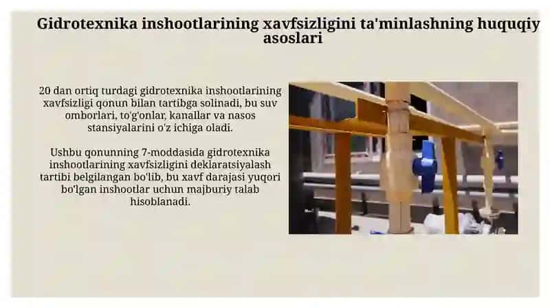 Gidrotexnika inshoatlarini xafsizligi to‘g‘risidagagi qonuni 4