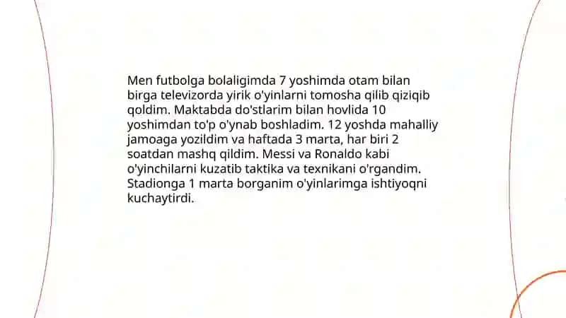 Mening hobbiim — futbolga muhabbat 4
