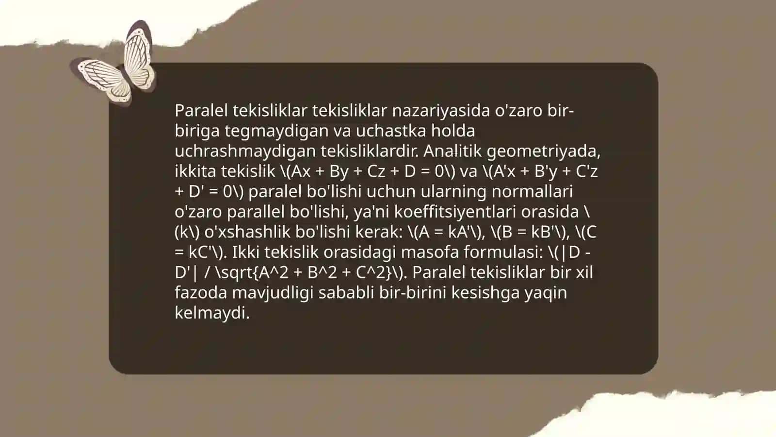 Ikki tekislikning o’zaro holati 4