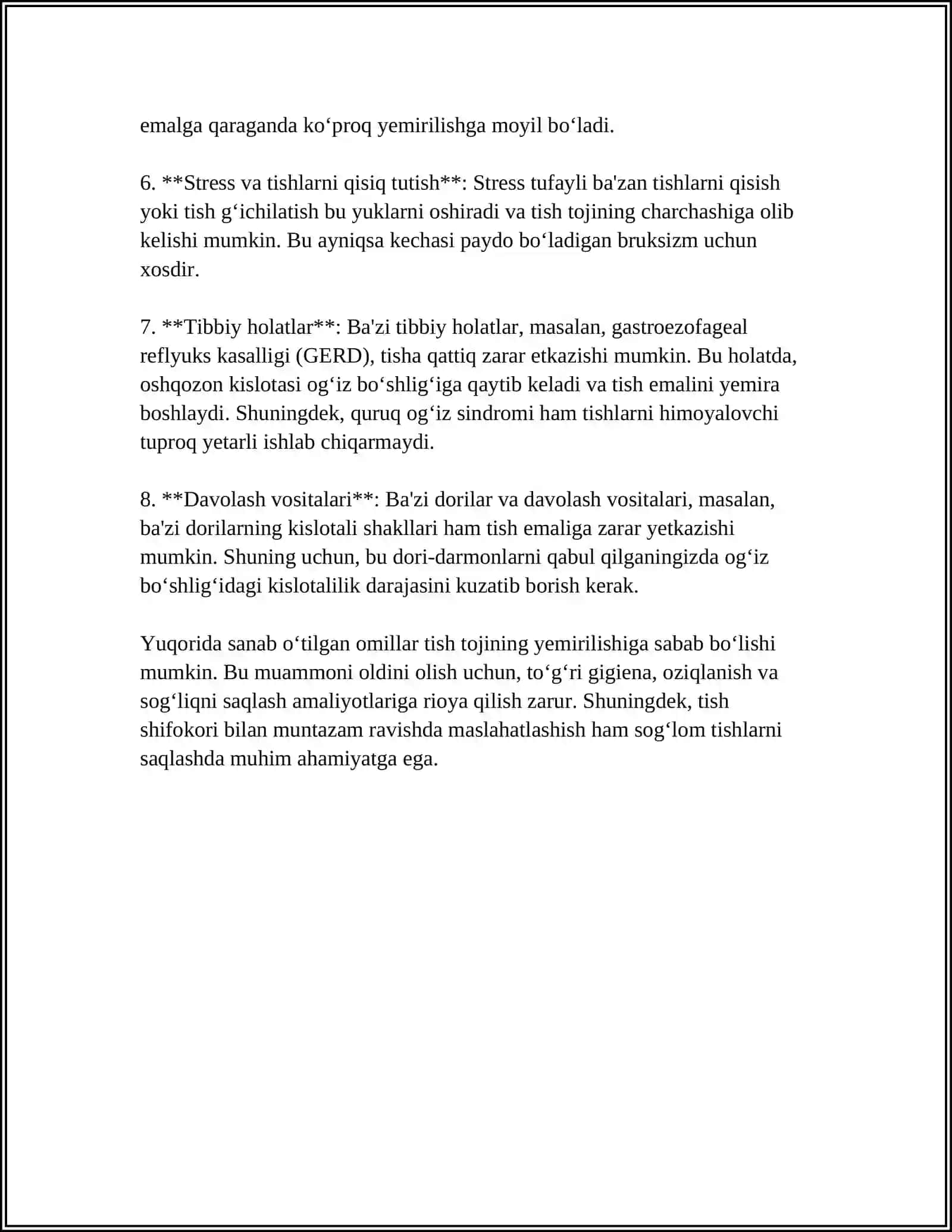 TISH TOJINING QISMAN YEMIRILISHI. QATTIQ TO'QIMALARNING SHIKASTLANISH TASNIFI 4
