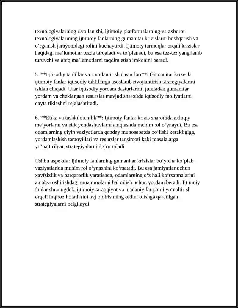 GUMANITAR KRIZSLAR SHAROTIDA IJTIMOIY FANINING PREDMENTI VA MAQSADI VA VAZIFALARI 4