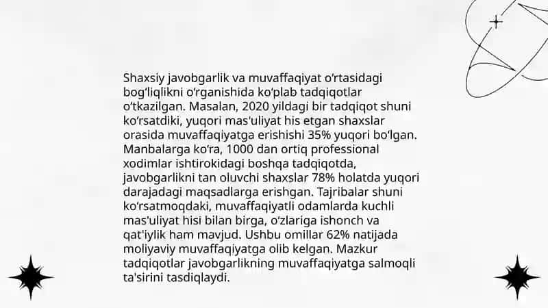 Muvaffaqiyat uchun shaxsiy javobgarlikni shakllantirish 4