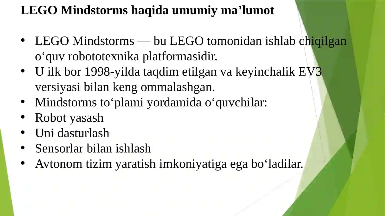 O‘quv robototexnika to‘plamlari 4