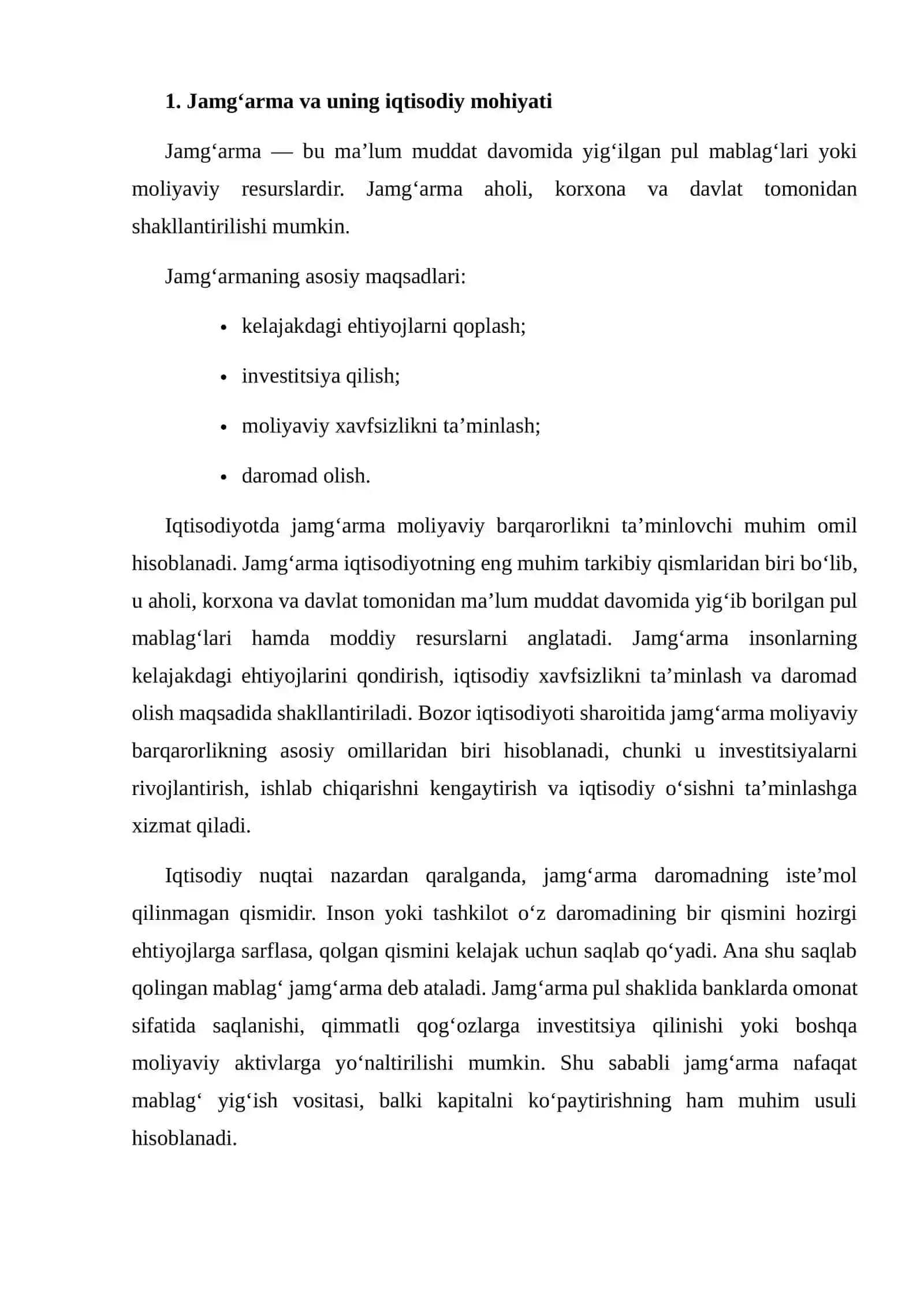 JAMG‘ARMANING JORIY QIYMATINI ANIQLASH 4