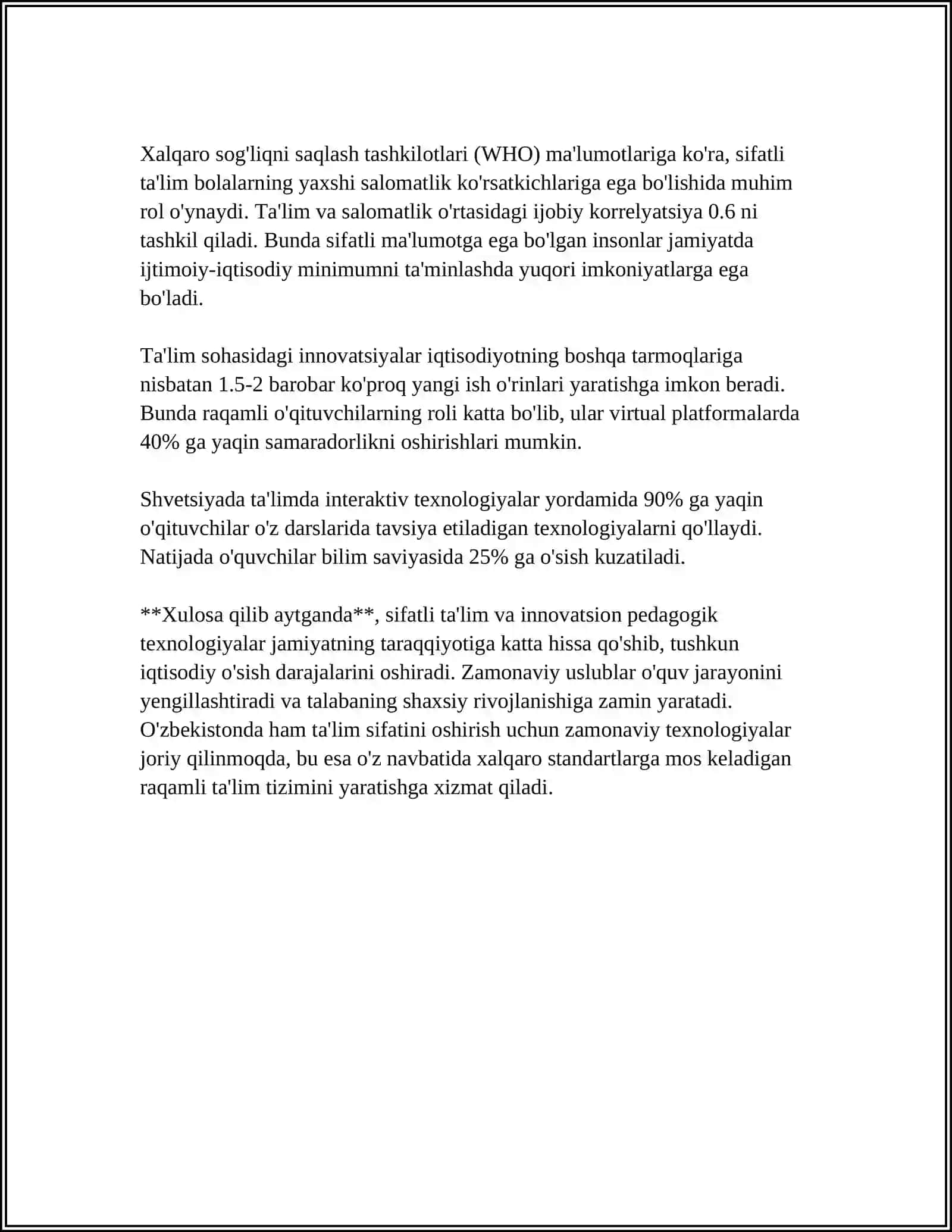 SIFATLI TA'LIM VA BARQAROR RIVOJLANISH MAQSADLARIGA ERISHISHDA INNOVATSION PEDAGOGIK YONDASHUVLAR 4