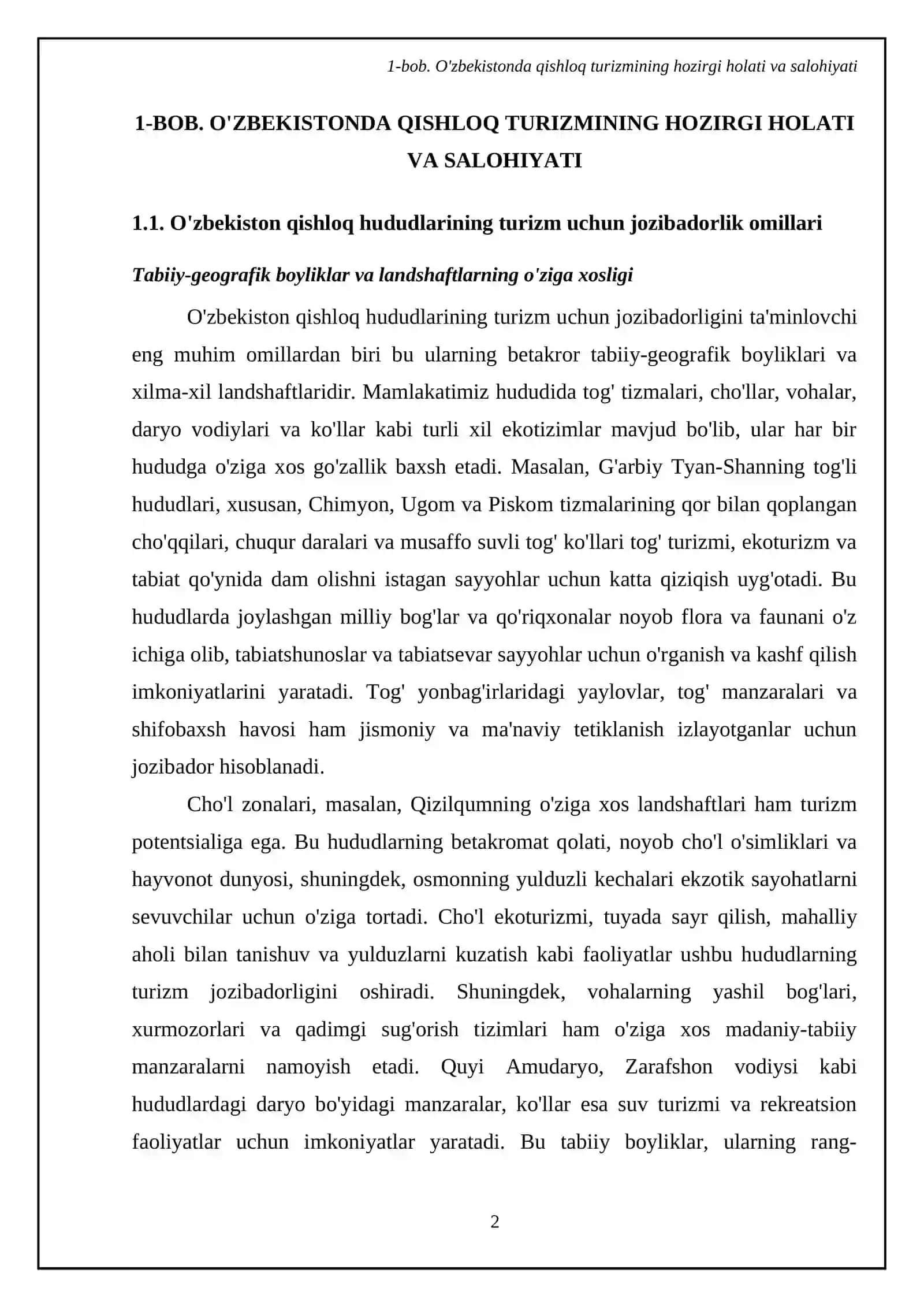 O'zbekistonda gishloq turizmini rivojlantirish istiqbollari 4