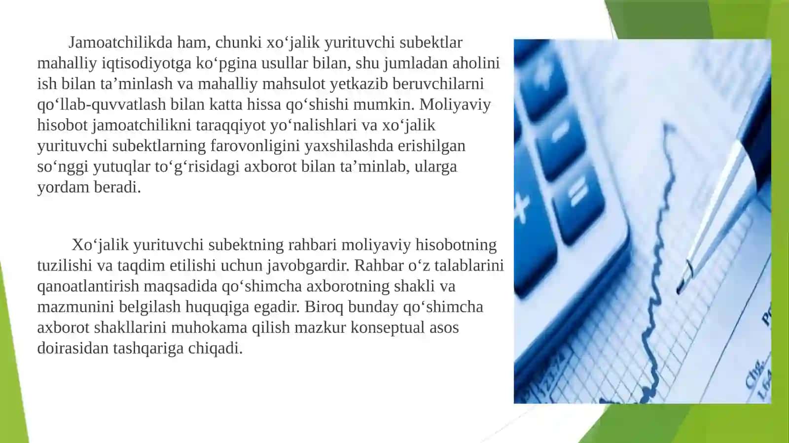 Moliyaviy hisobotdan foydalanuvchilar va ularning axborotga boʻlgan talabi 4