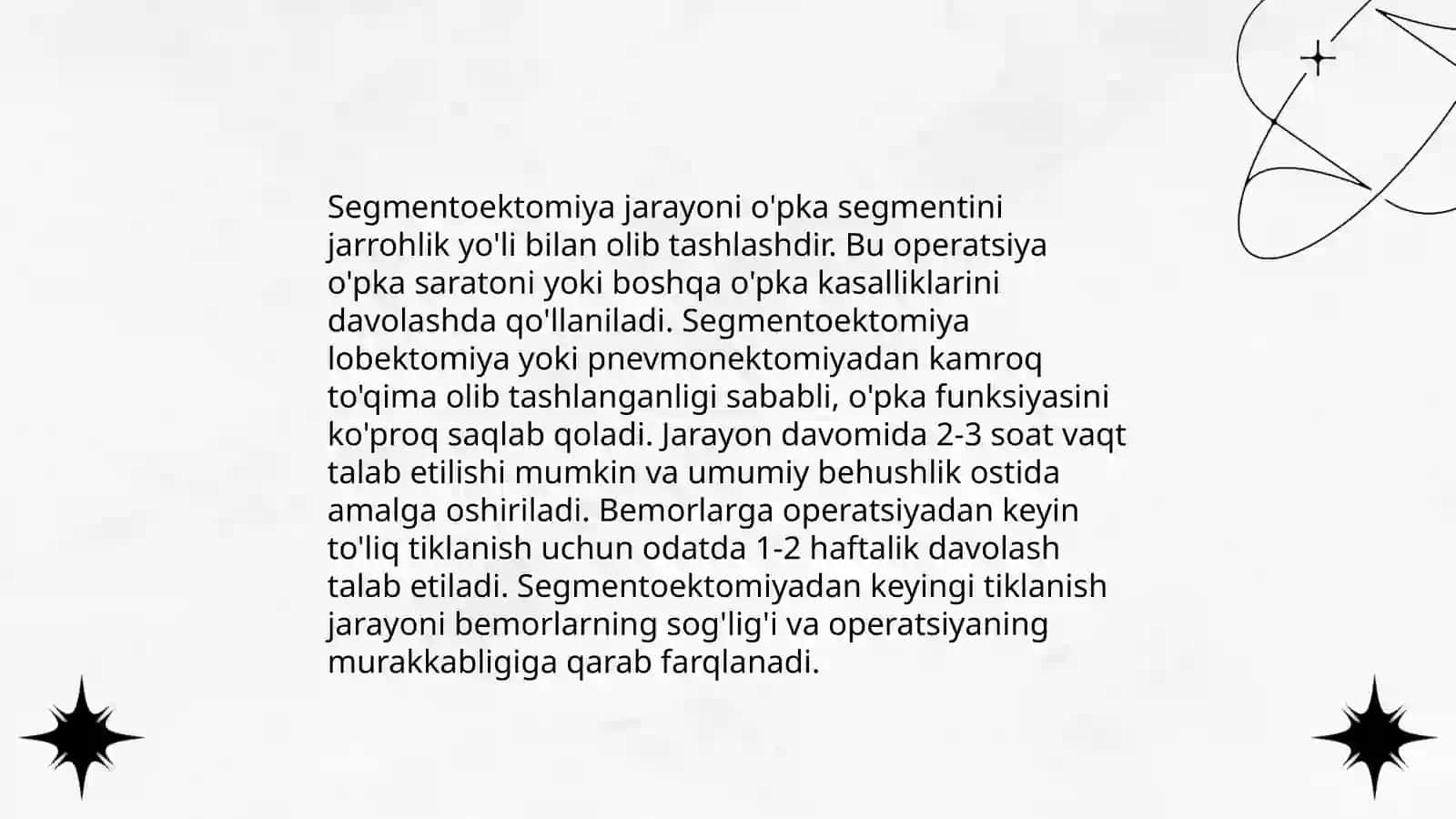 Pnevmoektomiya, segmentoektomiya va lobektomiya 4