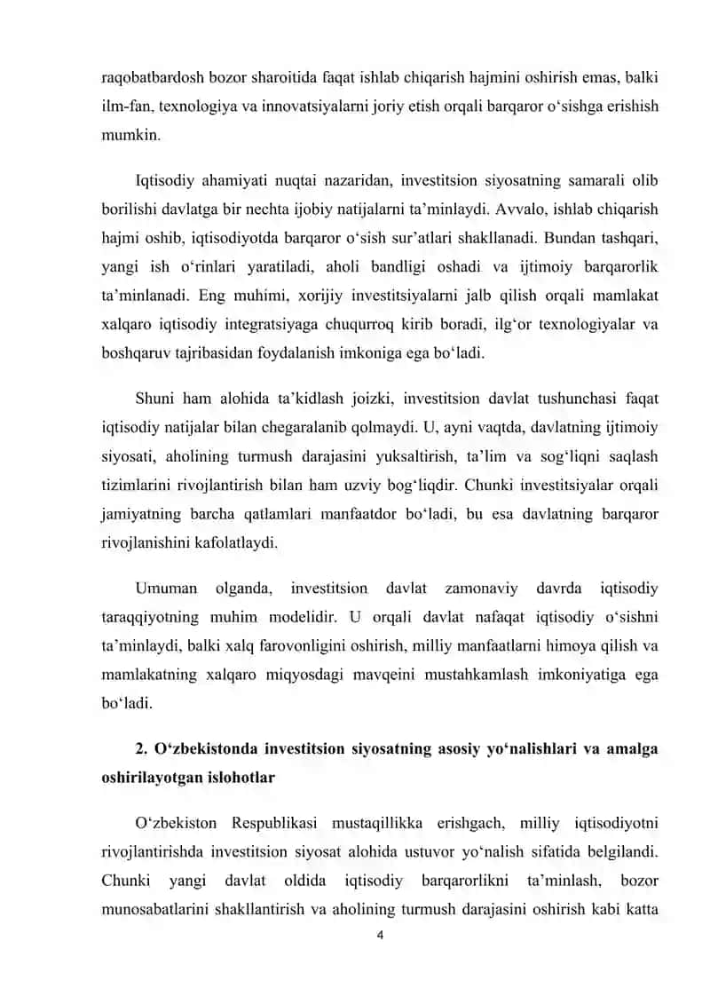 O‘zbekistonda investitsion davlatning iqtisodiy siyosati 4