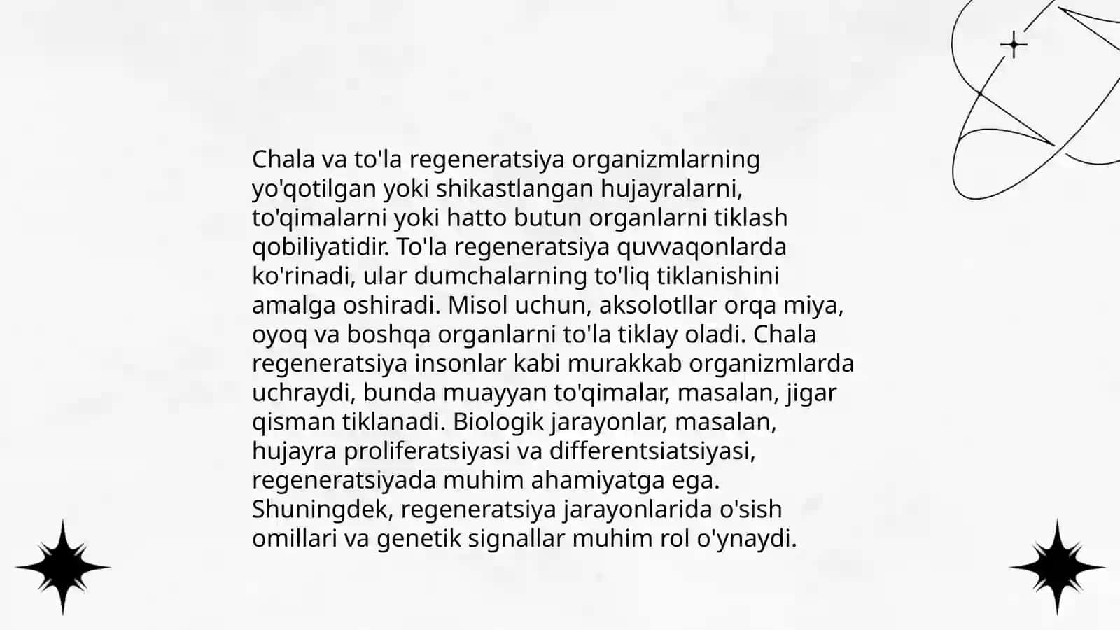Chala va to'la regeneratsiya 4