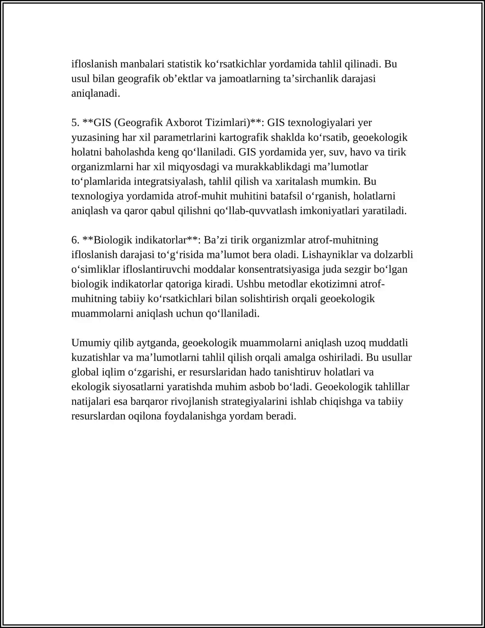 GEOEKOLOGIK MUAMMOLAR YECHIMINING ILMIY ASOSLARI 4
