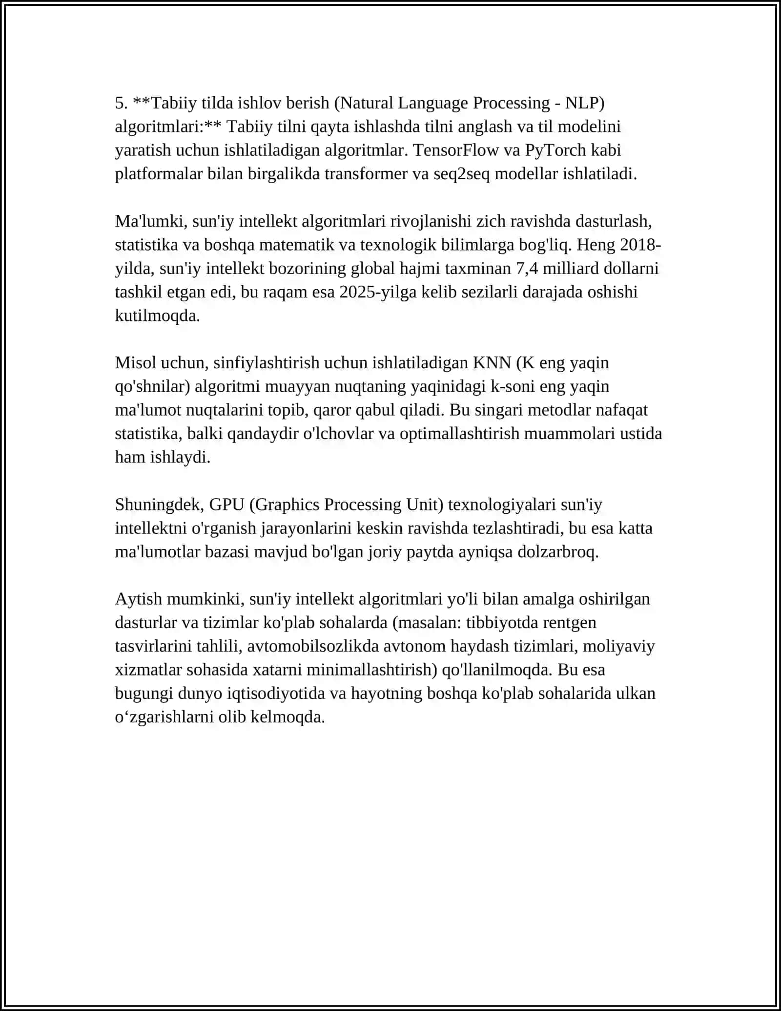 SUN'IY INTELLEKT ASOSIDAGI DASTURIY YECHIMLAR 4