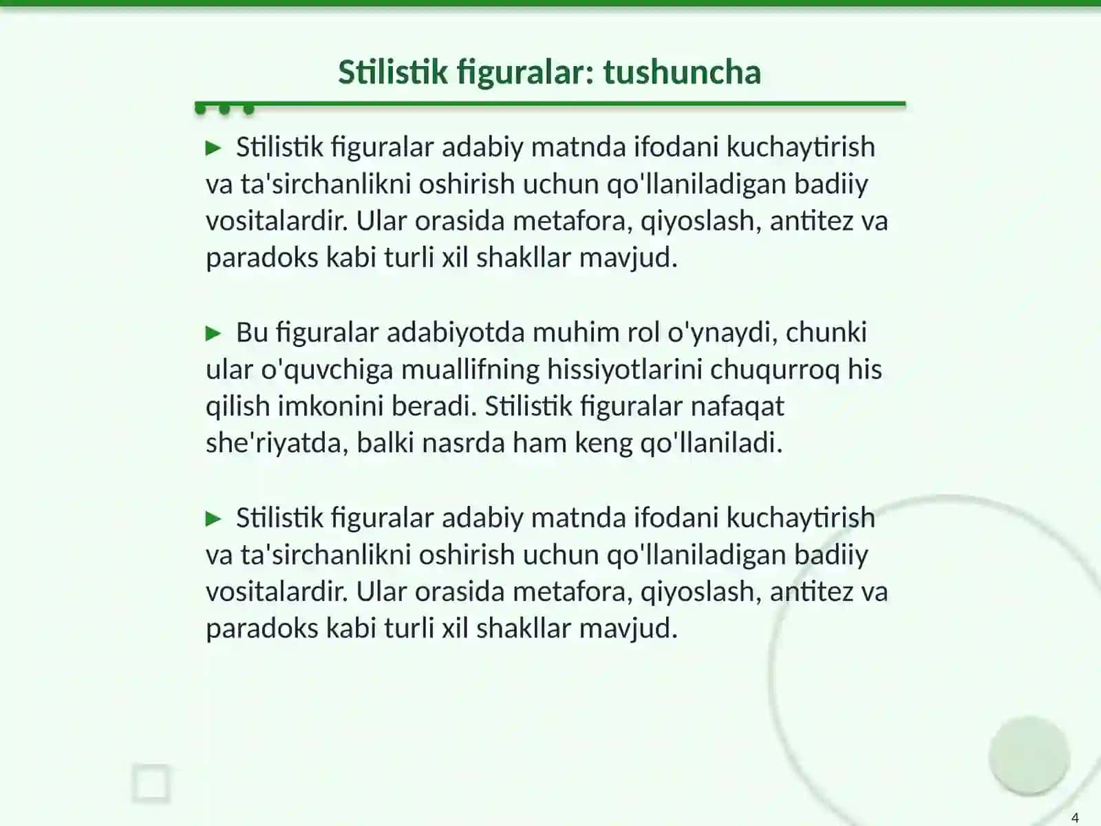 Abdulla Oripov sheʼrlarida stilistik figuralar 4