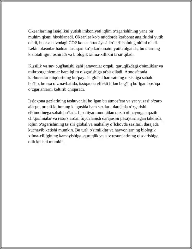 IQLIM OʻZGARISHI VA EKOLOGIK MOSLASHUV 4