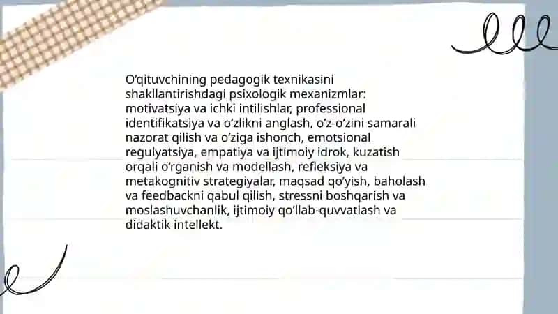 Pedagogik texnikaning o‘qituvchi shaxsida shakllanish mexanizmlari 4