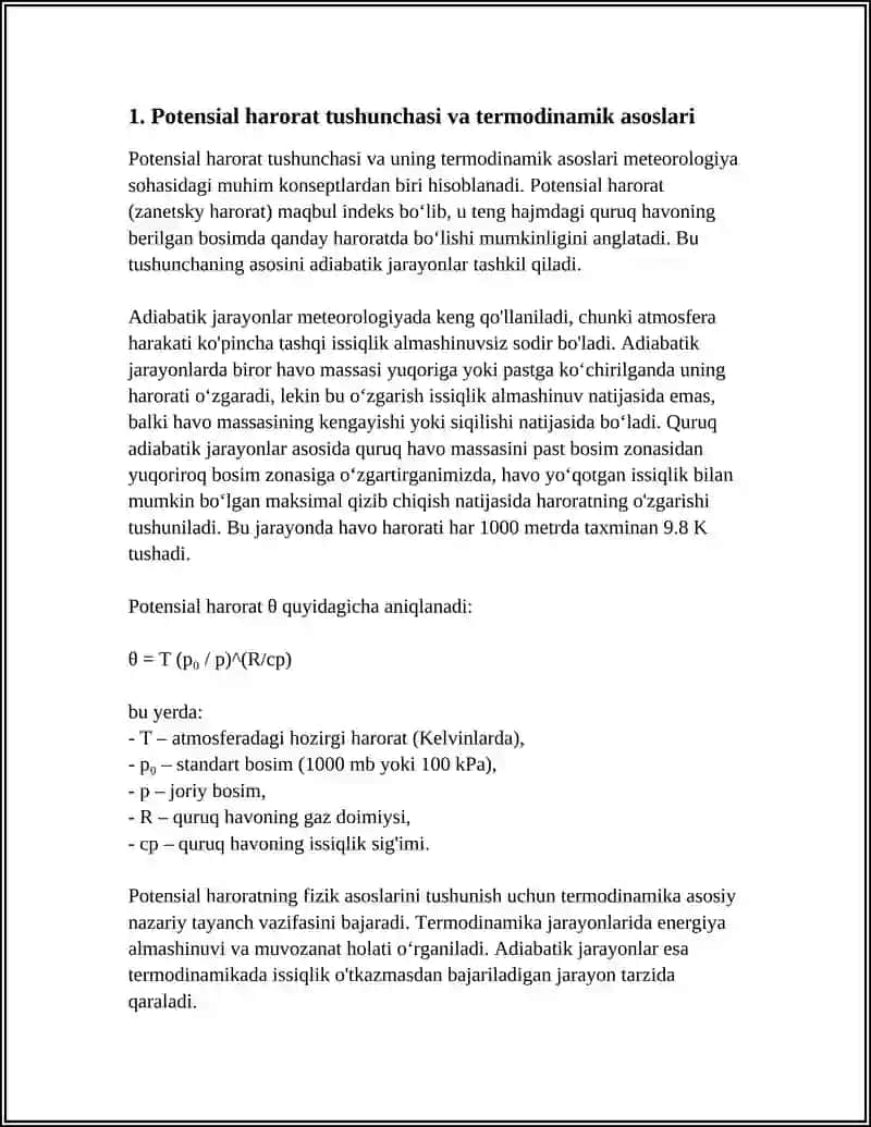 POTENSIAL HARORAT VA ENERGIYA ATMOSFERAGA QOʻSHILADIGAN IFLOSLANTIRUVCHI MODDALAR 4