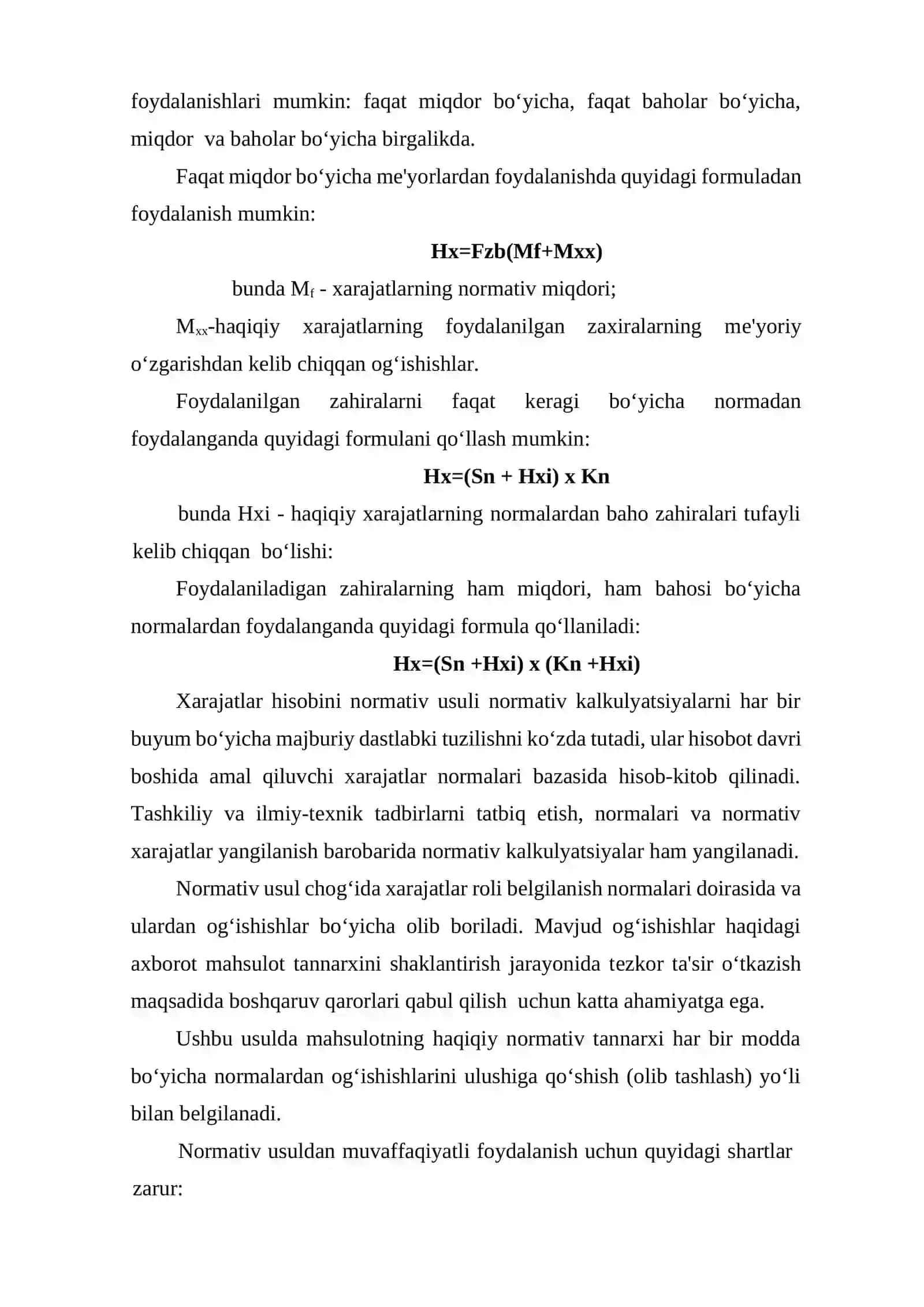 BOSHQARUV HISOBI fanidan “XARAJATLAR XISOBINING NORMATIV USULI” mavzusida MUSTAQIL ISH 4