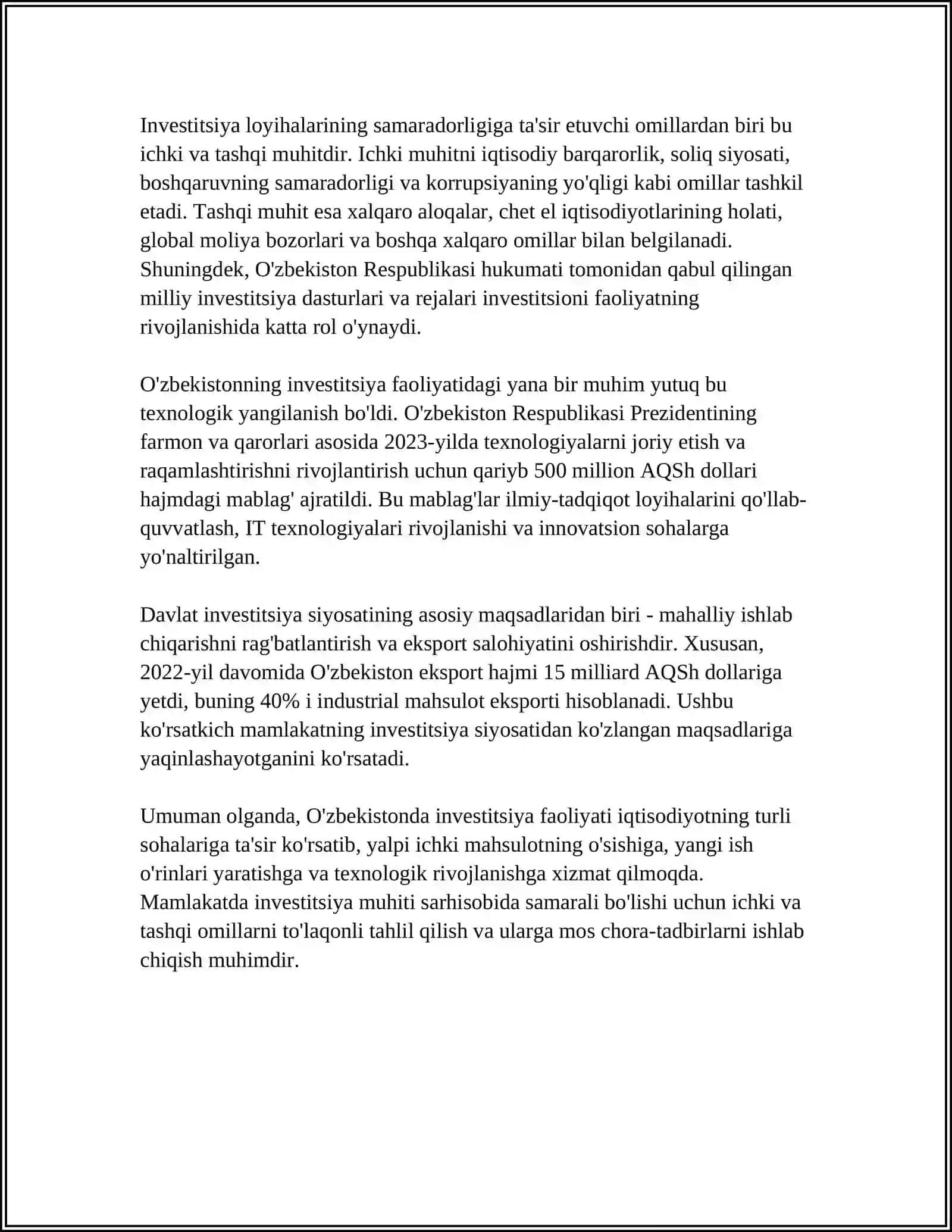 INVESTITSIYA FAOLIYATI RIVOJLANTIRISHDA FOIZ SIYOSATI TA'SIRI 4