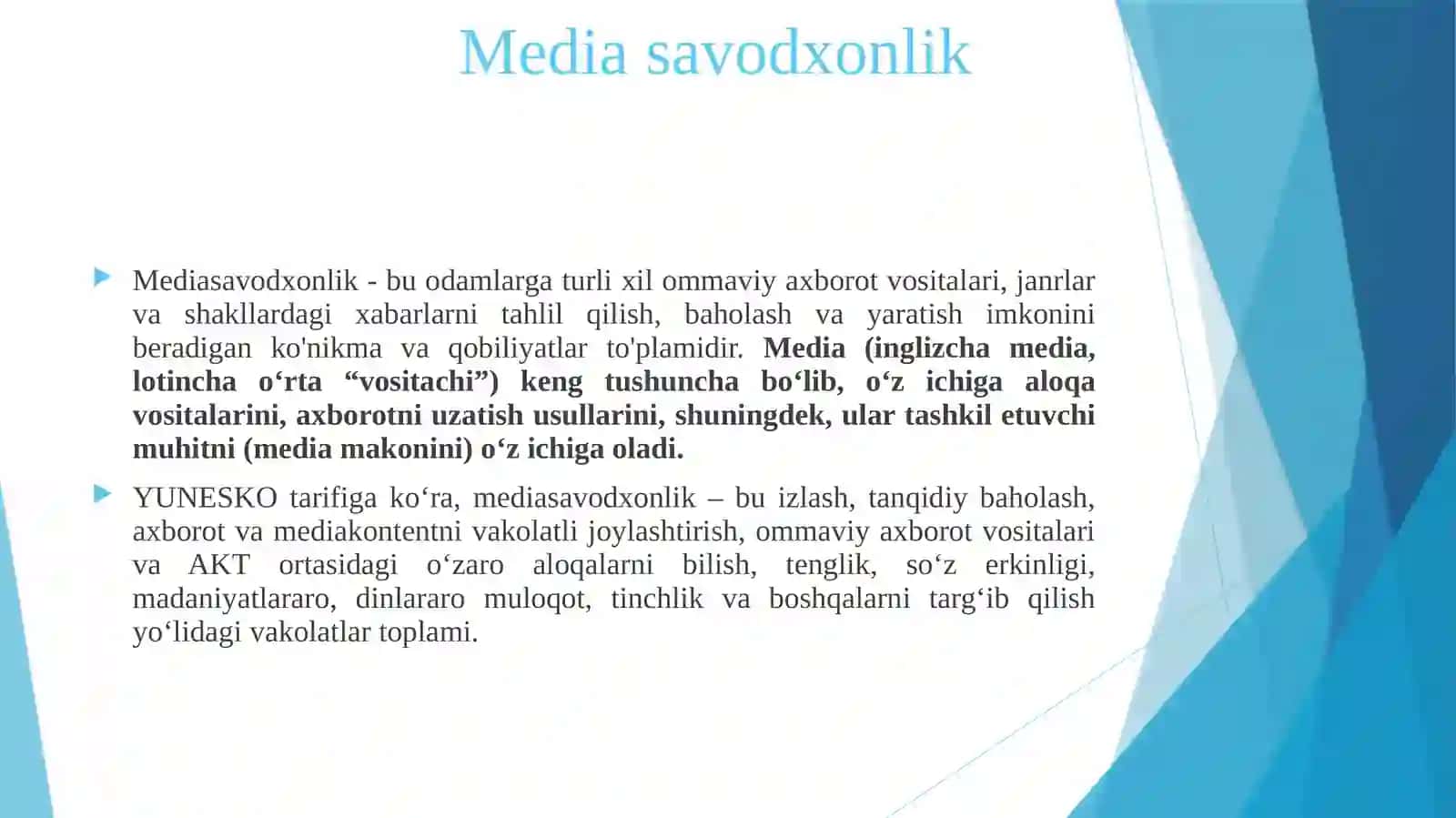 Media savodxonlik va axborot madaniyati hamda UNING jamiyatdagi ahamiyati 4