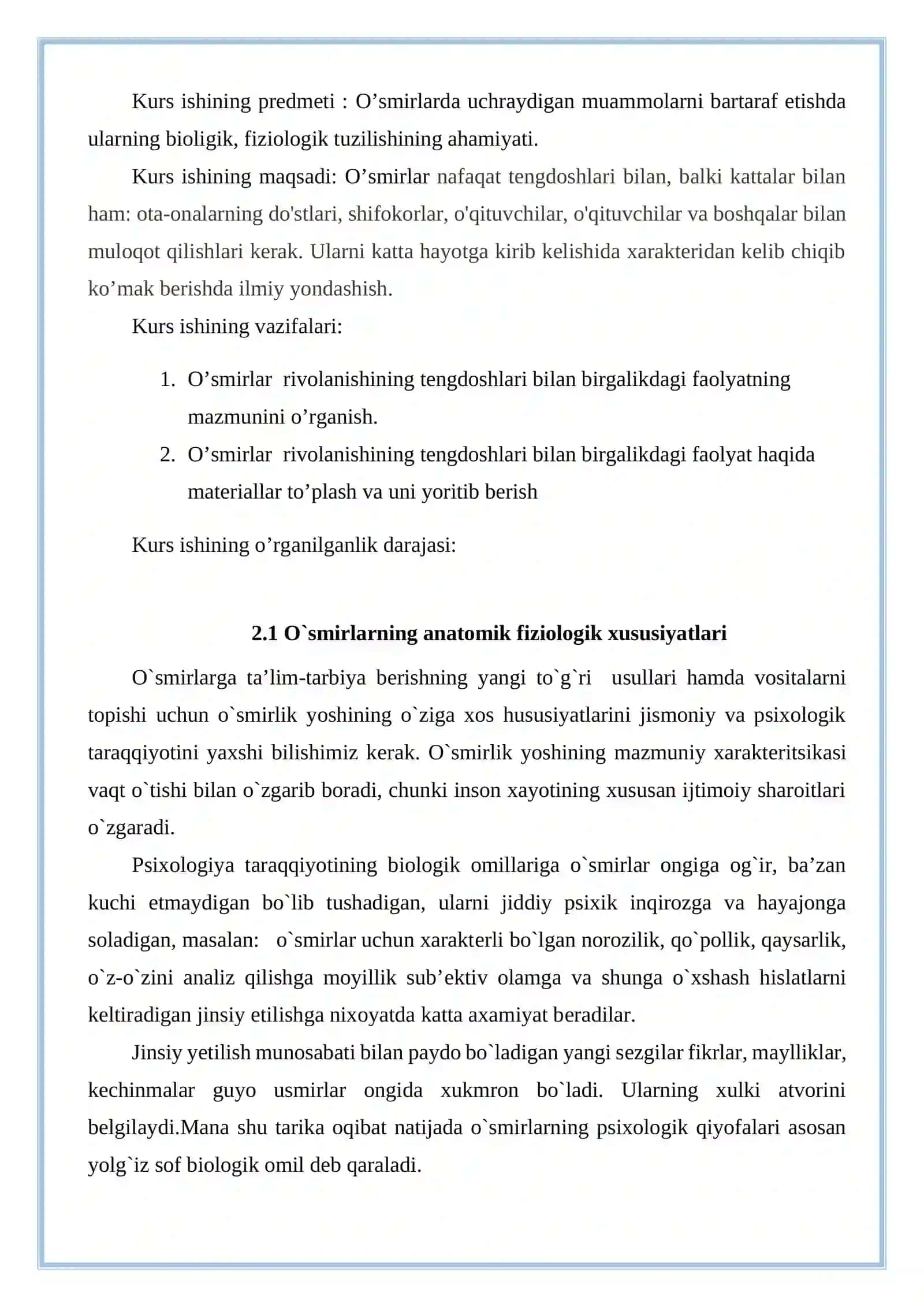 O'smirlik davrida o'sishning psixologik muammolari 4