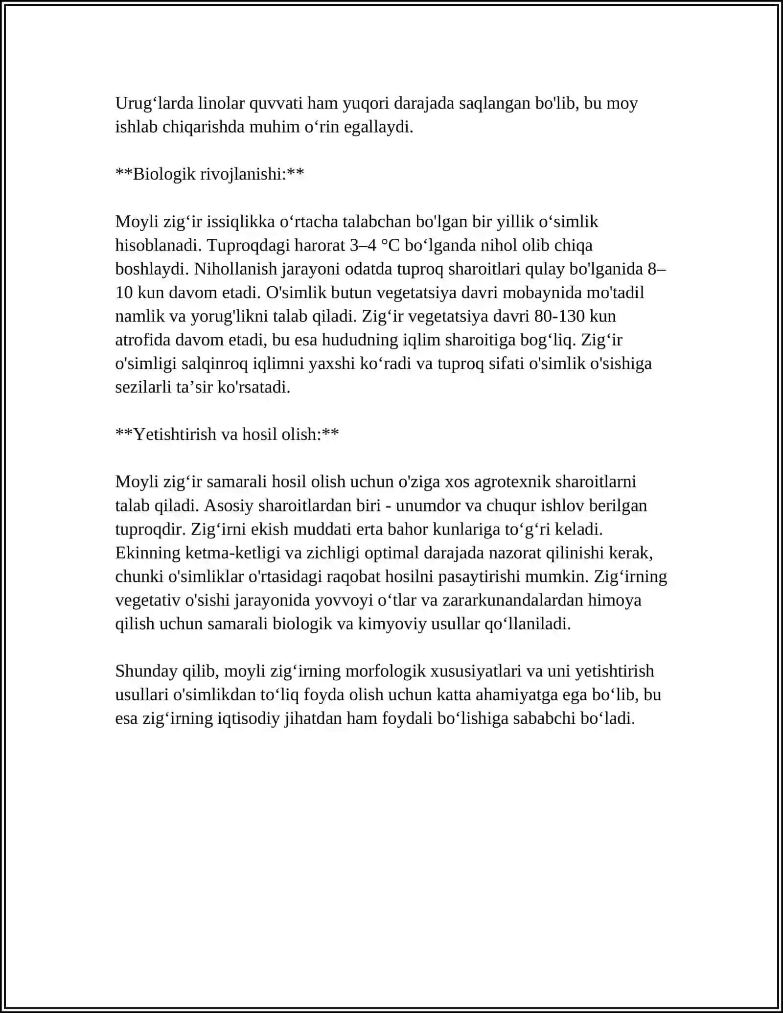 MOYLI ZIGIR MORFOLOGIYASI VA UNI YETISHTIRISH TEXNALOGIYASI 4