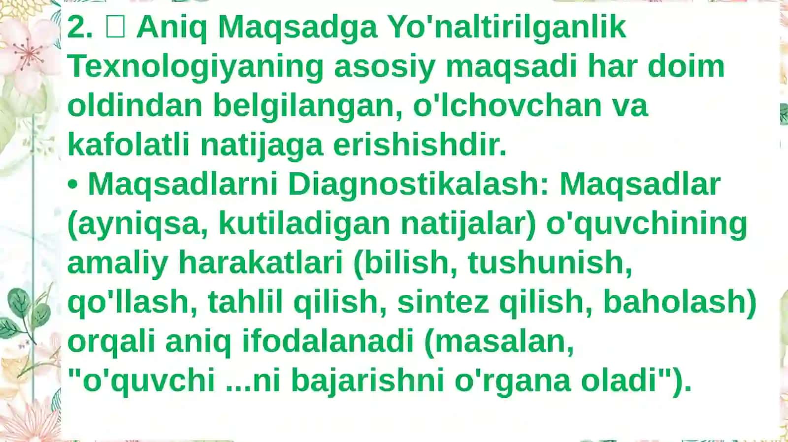 Zamonaviy pedagogik texnologiyalarning asosiy xususiyatlari 4