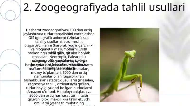 Hasharatlar zoogeografiyasi va uni oʻrganish usullari 4