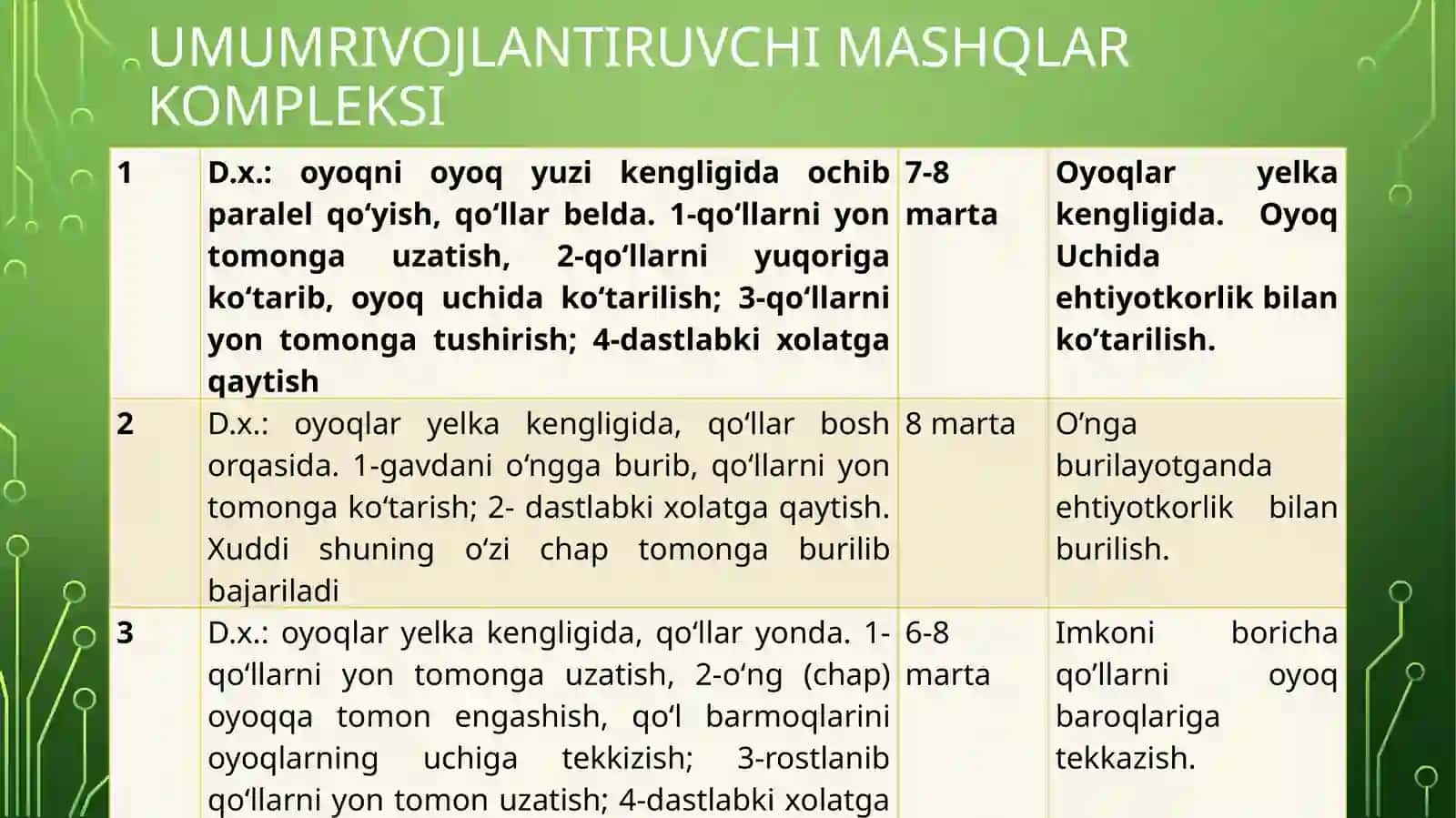 Umumiy rivojlantiruvchi mashqlar (katta guruh) 4