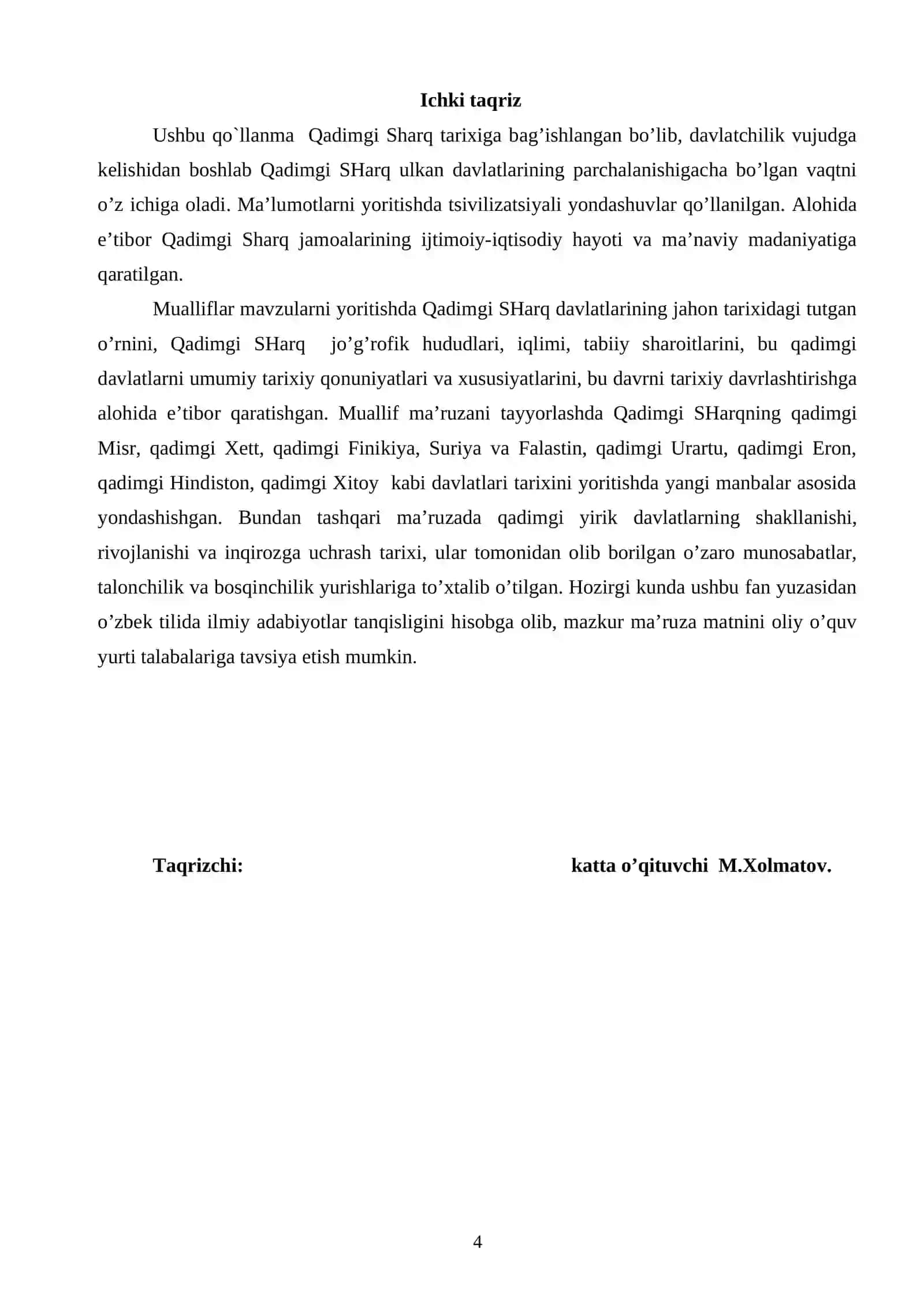 Qadimgi Sharq tarixi 4