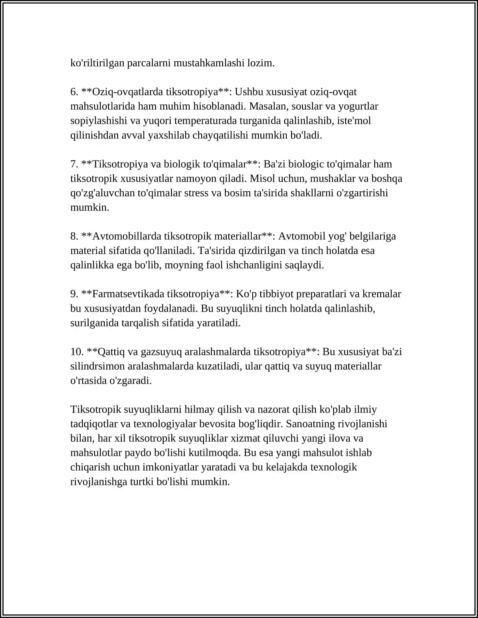 IVIQLAR VA GЕLLARNING TIKSOTROPIYASI. SINЕRЕZIS 4
