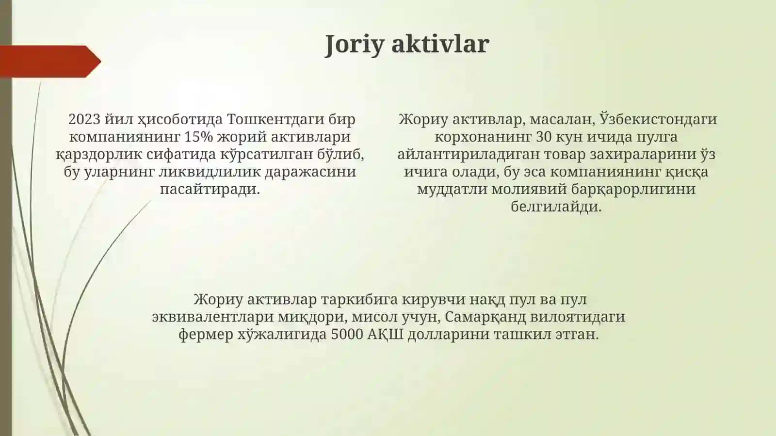 Aktivlar haqida tushunchalar va ularning tasnifi 4