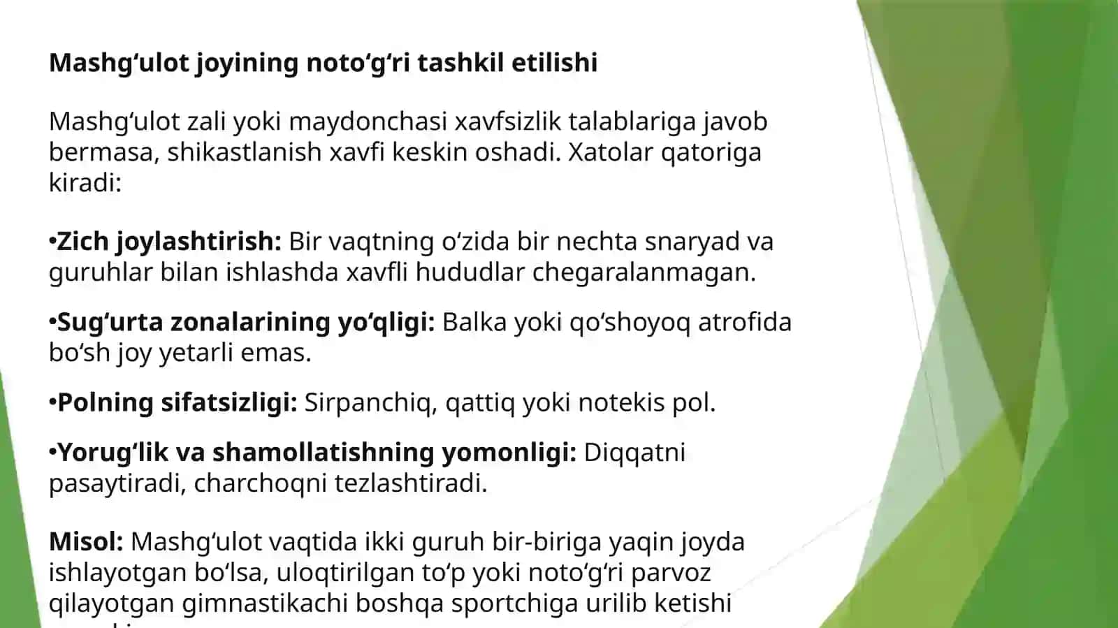 Gimnastika mashg‘ulotlarida shikastlanishni oldini olish 4