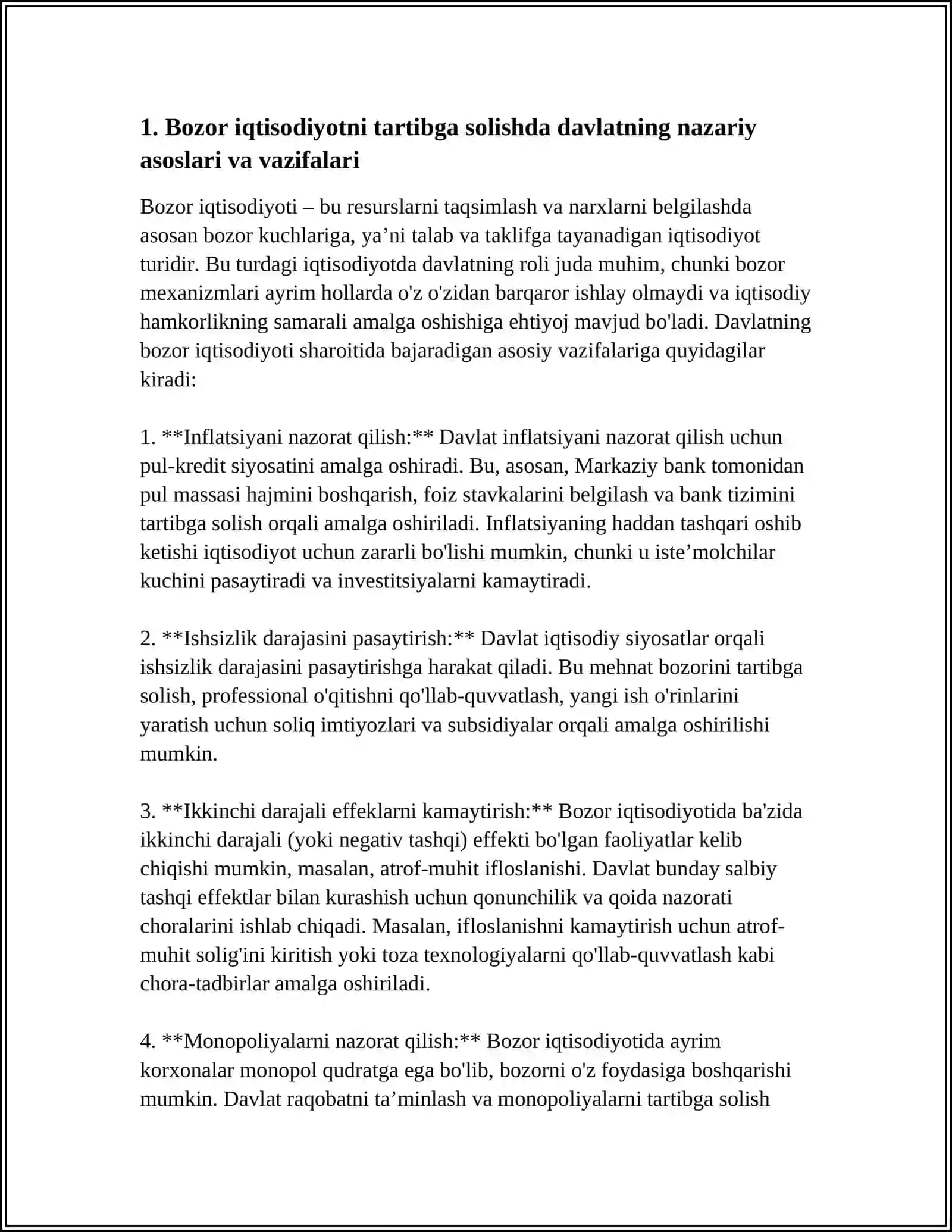 BOZOR IQTISODIYOTINI TARTIBGA SOLISHDA DAVLATNING ROLI 4