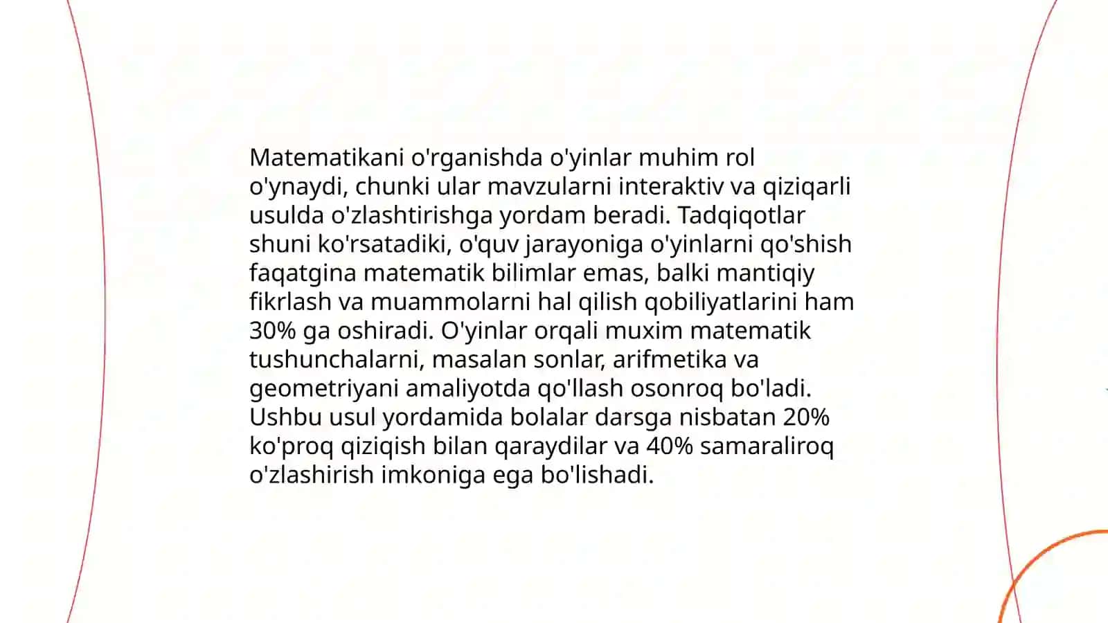 Matematik o'yinlar orqali rivojlantirish 4