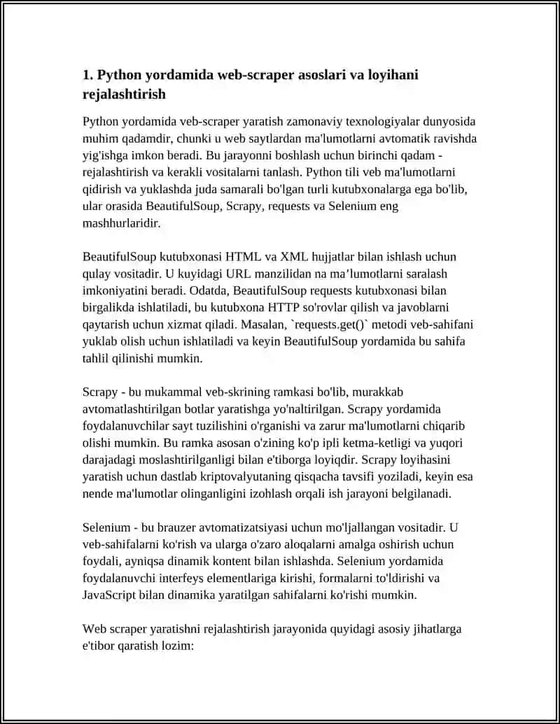 PYTHON’DAN WEB-SCRAPER YARATISH VA UNI TARMOQ TRAFIGINI TAHLIL QILISH 4