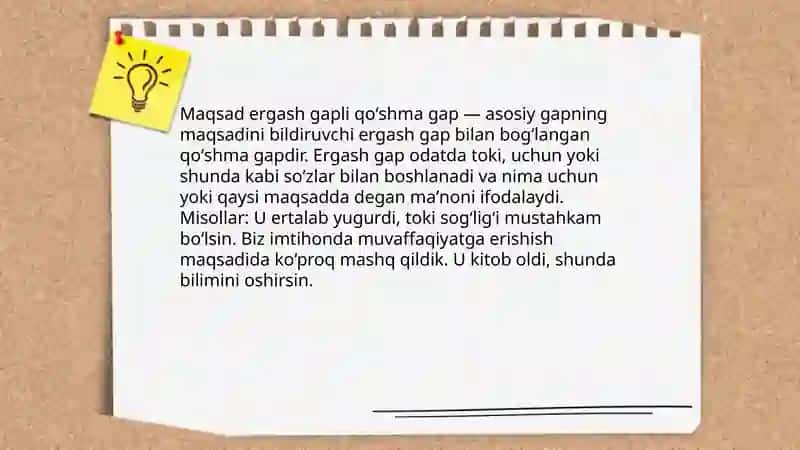 Shart va maqsad Ergash gapli qoʻshma gap 4