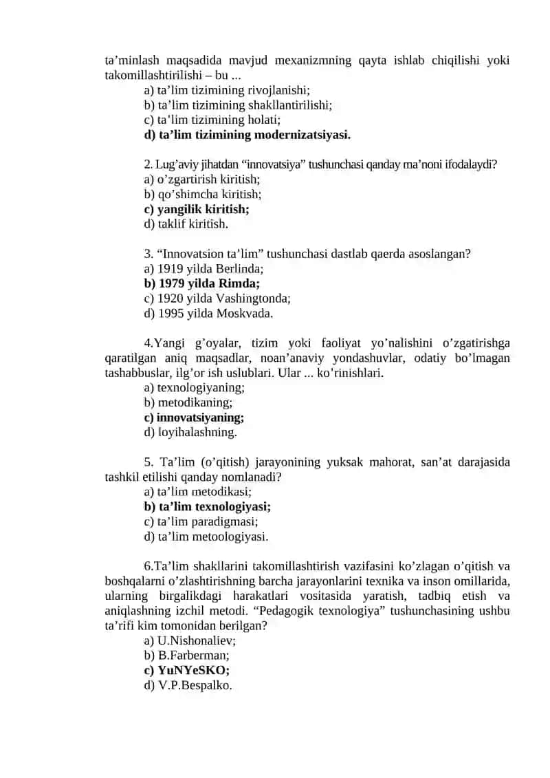 Pedagogik jarayonda innovatsion ta’lim texnologiyalarini samarali qo’llash shartlari 4